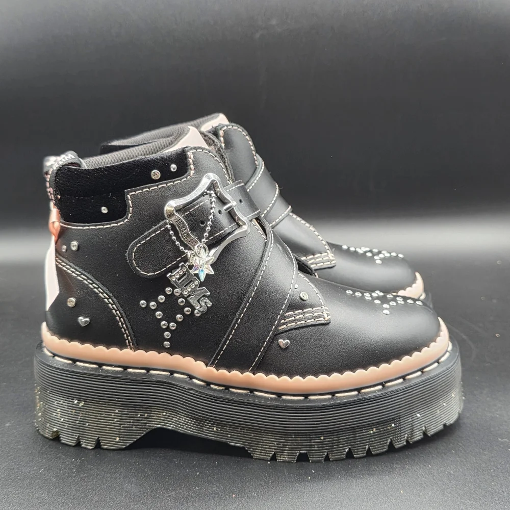 Dr. Martens Women's Caitie Leather Buckle Platform Boot